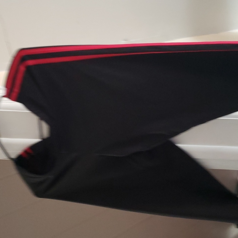 3x eyecandy black n red track leggings